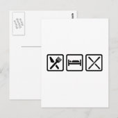 Essen Sie schlafen Ski Postkarte (Vorne/Hinten)