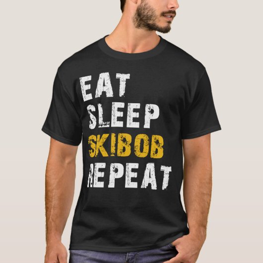 essen Sie schlafen Skibob T-Shirt (Vorderseite)