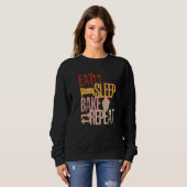 Essen Sie schlafend backen Wiederholung des Kochen Sweatshirt (Vorne ganz)