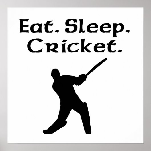 Essen Sie schlafende Cricket Poster (Vorne)