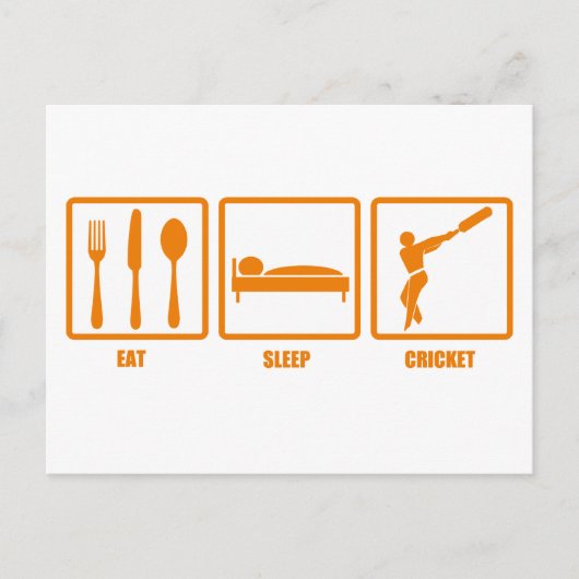 Essen Sie schlafende Cricket Postkarte (Vorderseite)