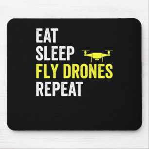 Essen Sie schlafende Fly Drones Wiederholen Drone Mousepad