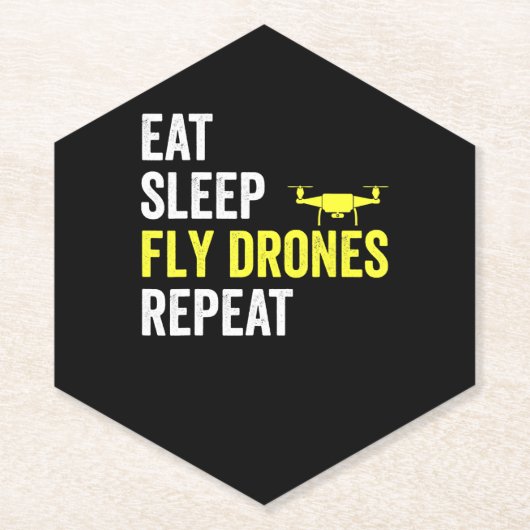 Essen Sie schlafende Fly Drones Wiederholen Drone Untersetzer (Vorderseite)