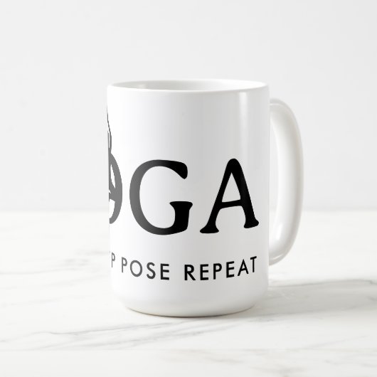 Essen Sie schlafende Pose wiederholen Kaffee Tasse (VorderseiteRechts)