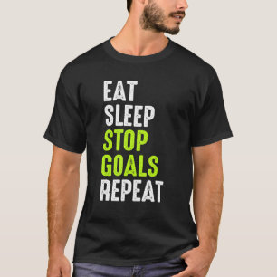 Essen Sie schlafende Stoppziele für einen Torwart T-Shirt