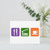 Essen Sie schlafenden Kaffee Postkarte (Stehend Vorderseite)