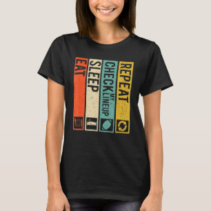 Essen Sie schlafenden Karo meine Lineup Wiederholu T-Shirt