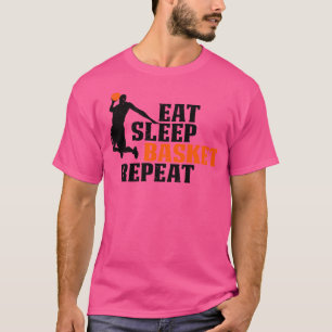 Essen Sie schlafenden Korb wiederholen lustiges Ge T-Shirt