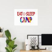 Essen Sie schlafendes Camp Poster (Heimbüro)