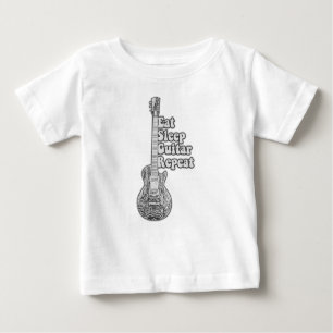 Essen Sie schlafgitarre wiederholen. rerto schwarz Baby T-shirt
