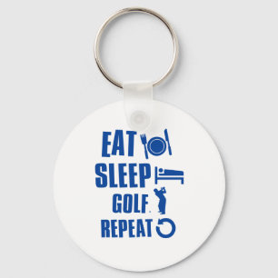 Essen Sie Schlafgolf Schlüsselanhänger