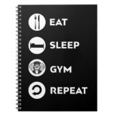 ESSEN SIE SCHLAFGYM WIEDERHOLEN NOTIZBLOCK (Vorderseite)