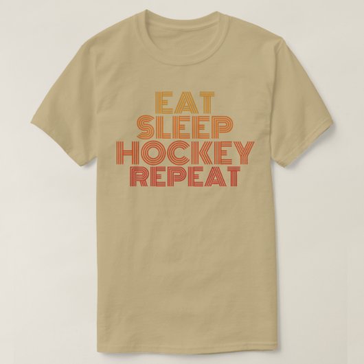 Essen Sie schlafhockey wiederholen T-Shirt (Design vorne)
