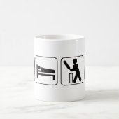 Essen Sie, Schlafkricket, Bier. Lustiger Entwurf Kaffeetasse (Mittel)