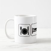 Essen Sie, Schlafkricket, Bier. Lustiger Entwurf Kaffeetasse (Links)