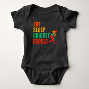 ESSEN SIE SCHLAFKRICKET-WIEDERHOLUNG - KRICKET-LOC BABY STRAMPLER