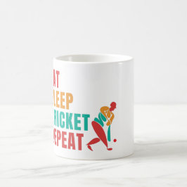 ESSEN SIE SCHLAFKRICKET-WIEDERHOLUNG - KRICKET-LOC KAFFEETASSE