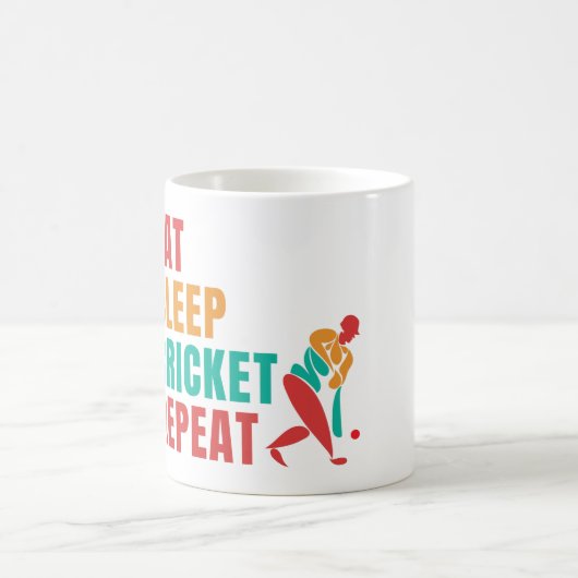 ESSEN SIE SCHLAFKRICKET-WIEDERHOLUNG - KRICKET-LOC KAFFEETASSE (Mittel)