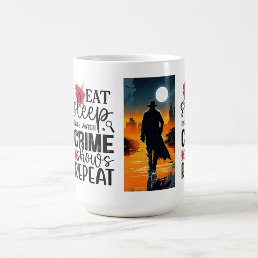 Essen Sie schlaflose Uhr Kaffeetasse (Mittel)