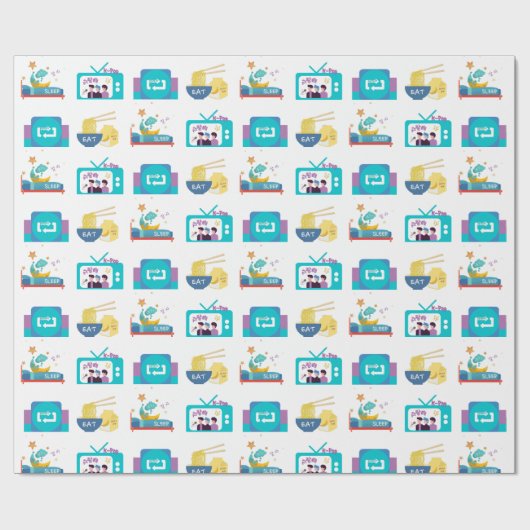 ESSEN SIE SCHLAFPLATZ WIEDERHOLEN GESCHENKPAPIER (Flach)