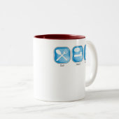 Essen Sie SchlafPodcast Zweifarbige Tasse (VorderseiteRechts)