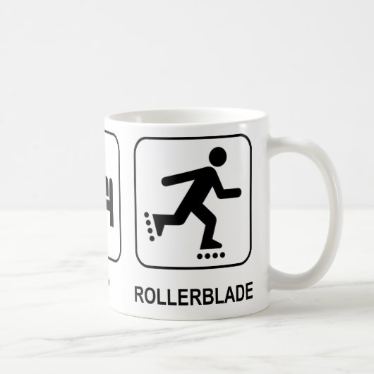 Essen Sie Schlafrollerblade-Tasse Kaffeetasse (Rechts)