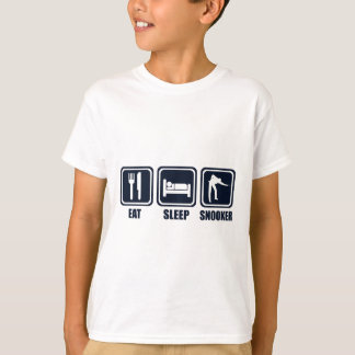 Essen Sie Schlafsnooker-Wiederholungs-T-Shirt T-Shirt
