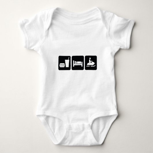Essen Sie SchlafSnowmobile Baby Strampler (Vorderseite)