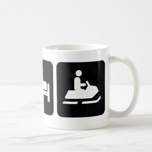 Essen Sie SchlafSnowmobile Kaffeetasse (Rechts)
