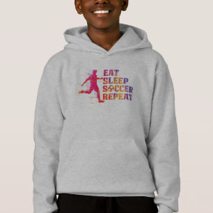 Essen Sie Schlafsoccer Wiederholung für Fußball Hoodie