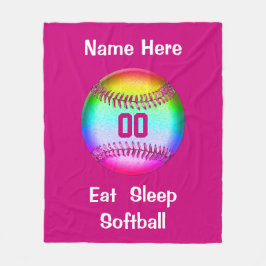 Essen Sie Schlafsoftball-Fleece-Decke Ihr Text, Fleecedecke