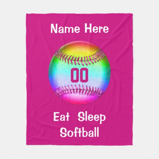 Essen Sie Schlafsoftball-Fleece-Decke Ihr Text, Fleecedecke (Vorderseite)