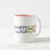 Essen Sie Schlaftanz! Zweifarbige Tasse (VorderseiteRechts)