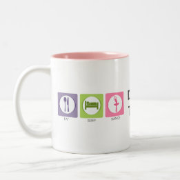 Essen Sie Schlaftanz! Zweifarbige Tasse