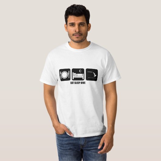 essen Sie Schlaftauchen T-Shirt (Vorne ganz)