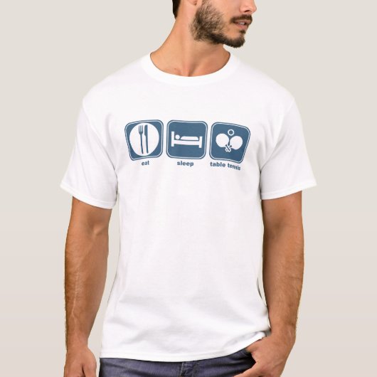 essen Sie SchlafTischtennis T-Shirt (Vorderseite)