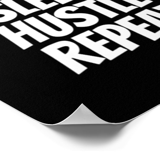 Essen Sie schlaftrunken wiederholen Poster (Ecke)