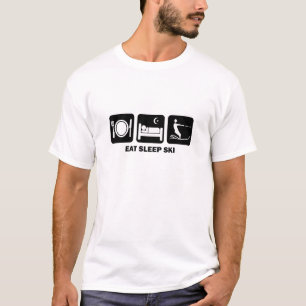 essen Sie Schlafwasserski T-Shirt