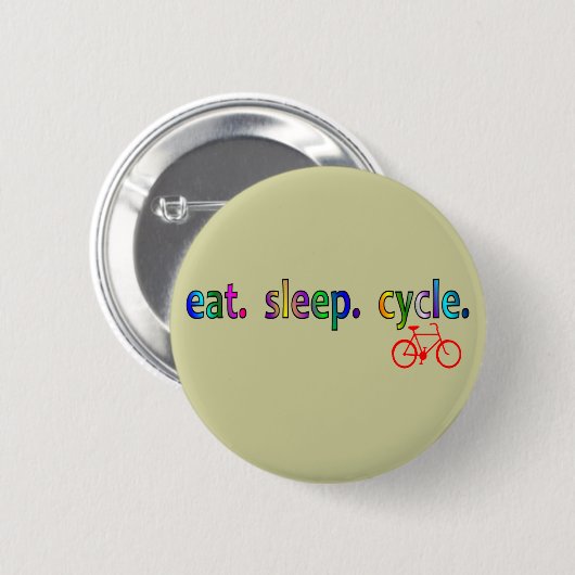 essen Sie Schlafzyklus Fahrrad-Reiter-Geschenke Button (Vorne & Hinten)