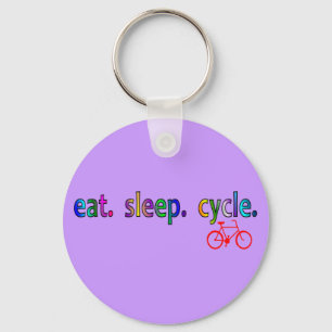 essen Sie Schlafzyklus Fahrrad-Reiter-Geschenke Schlüsselanhänger