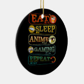 Essen Sie Sleep Anime Gaming Wiederholen Gamer Jap Keramik Ornament (Rechts)