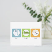 Essen Sie Sleep Audit! Postkarte (Stehend Vorderseite)