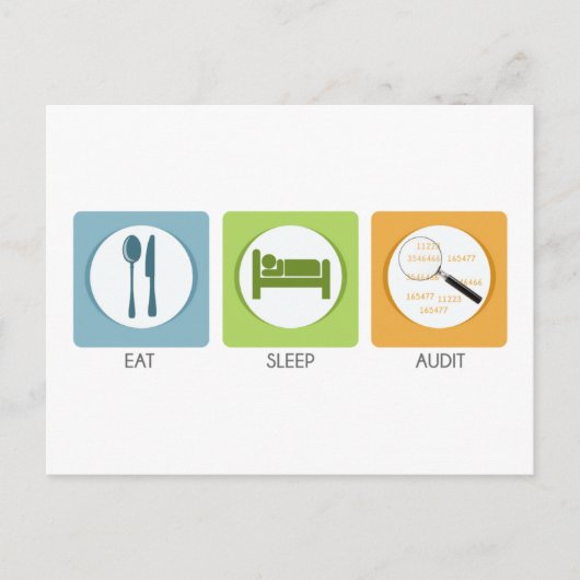 Essen Sie Sleep Audit! Postkarte (Vorderseite)