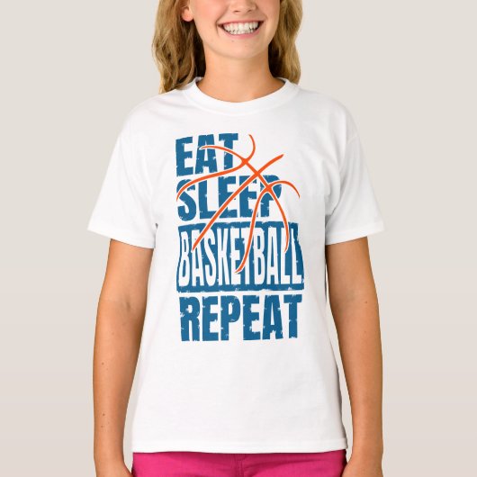 ESSEN SIE SLEEP BASKETBALL WIEDERHOLEN T-Shirt (Vorderseite)