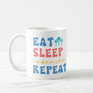 Essen Sie Sleep Beach Wiederholung Summer Vibes Kaffeetasse