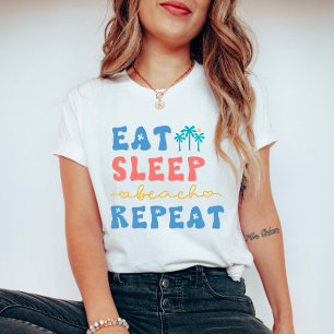 Essen Sie Sleep Beach Wiederholung Summer Vibes T-Shirt