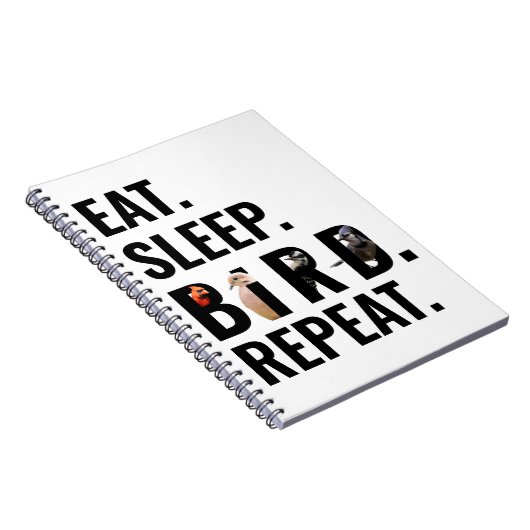 Essen Sie Sleep Bird Repeat Bird Watcher Notizblock (Rechte Seite)