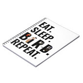 Essen Sie Sleep Bird Repeat Bird Watcher Notizblock (Linke Seite)