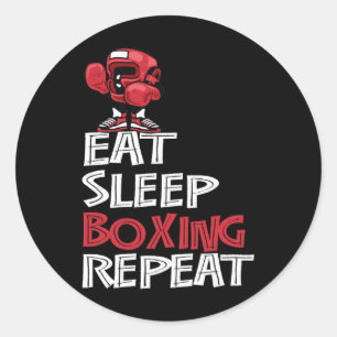 Essen Sie Sleep Boxing Wiederholung Shirt Geschenk Runder Aufkleber