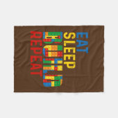 Essen Sie Sleep Build Repeat Gebäude Bricks Master Fleecedecke (Vorderseite (Horizontal))